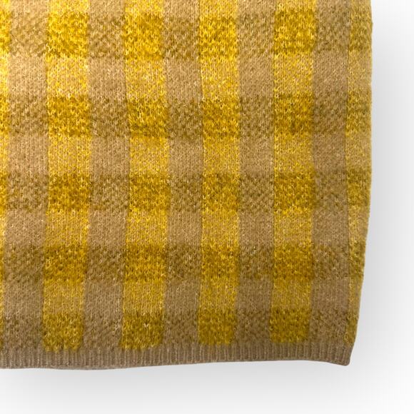 Shop Stevie NWT Vienna Plaid Skirt Knit Sweater Pencil Skirt Size S Tan Yellow - Picture 9 of 12